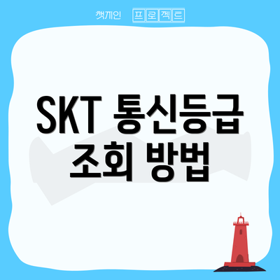 SKT 통신등급 조회 방법
