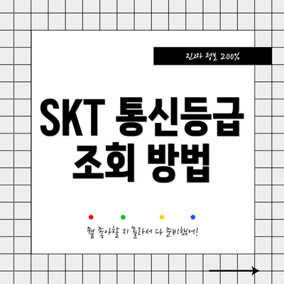 SKT 통신등급 조회 방법