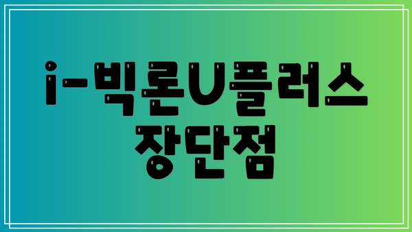 i-빅론U플러스 장단점