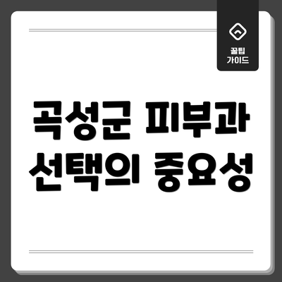 곡성군 피부과 선택의 중요성