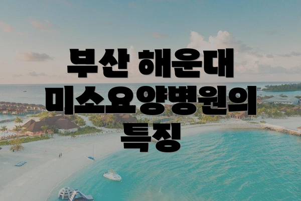 부산 해운대 미소요양병원의 특징