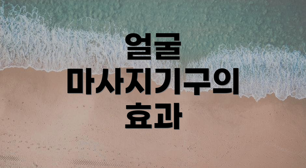 얼굴 마사지기구의 효과