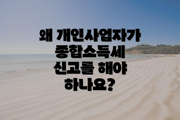 왜 개인사업자가 종합소득세 신고를 해야 하나요?