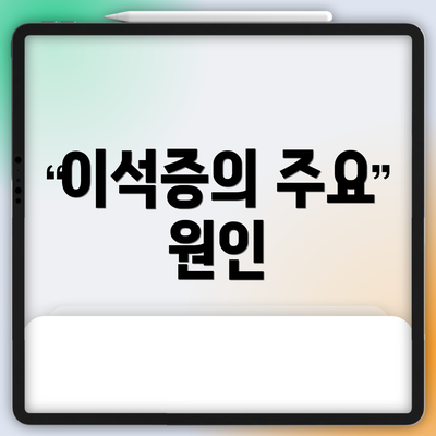이석증의 주요 원인