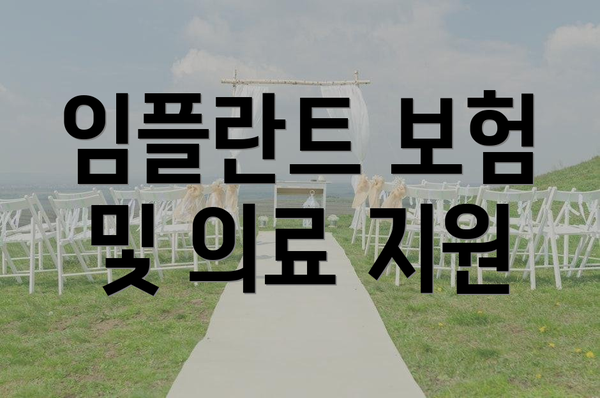임플란트 보험 및 의료 지원