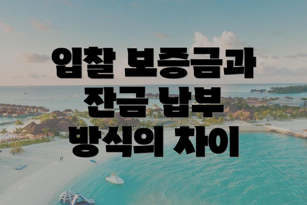 입찰 보증금과 잔금 납부 방식의 차이