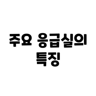 주요 응급실의 특징