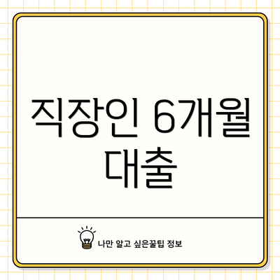 직장인 6개월 대출