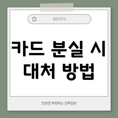 카드 분실 시 대처 방법
