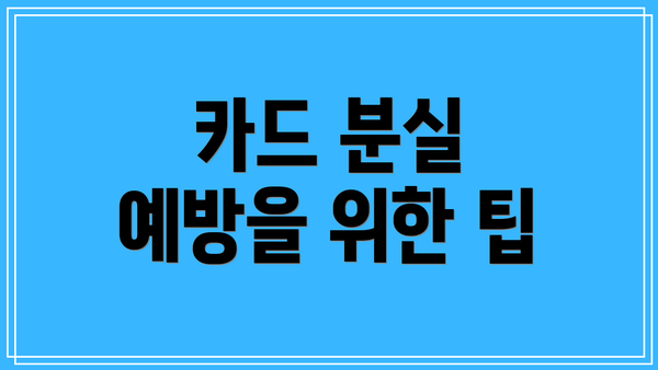 카드 분실 예방을 위한 팁
