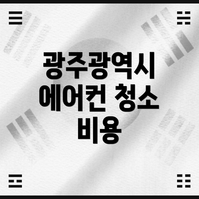광주광역시 에어컨 청소 비용