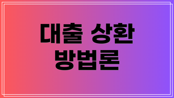 대출 상환 방법론