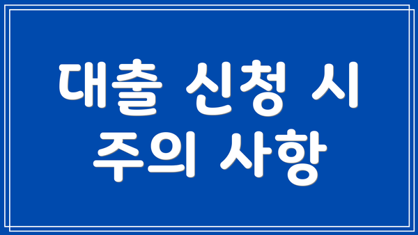 대출 신청 시 주의 사항