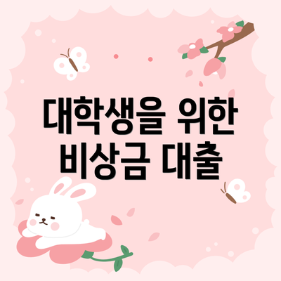 대학생을 위한 비상금 대출