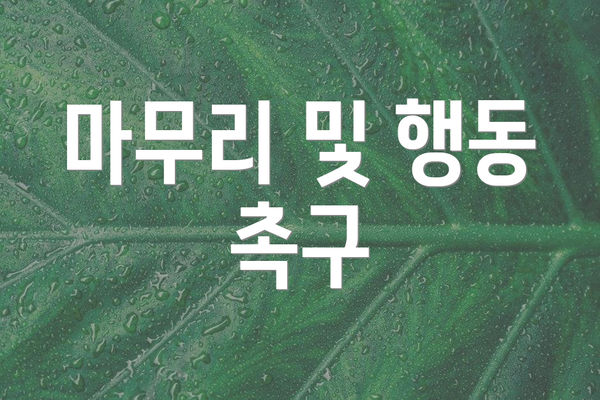 마무리 및 행동 촉구