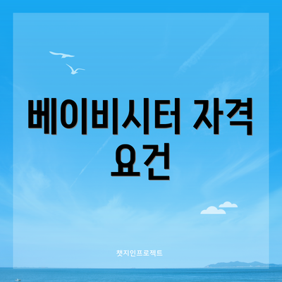 베이비시터 자격 요건