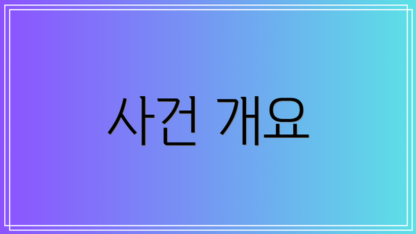 사건 개요