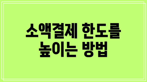소액결제 한도를 높이는 방법