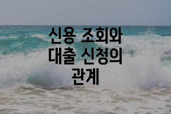 신용 조회와 대출 신청의 관계