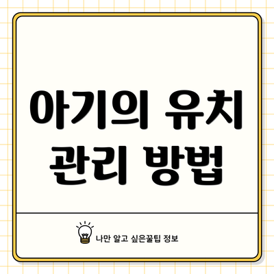 아기의 유치 관리 방법
