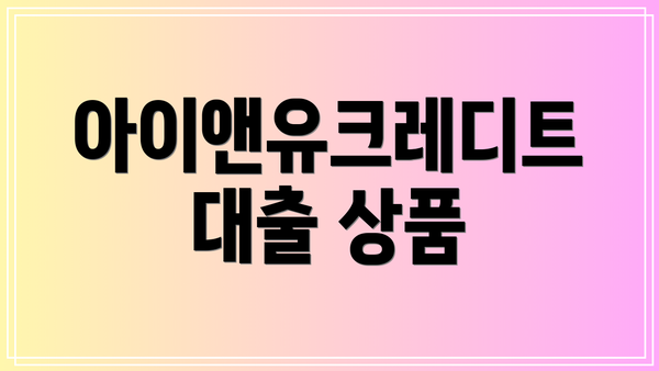 아이앤유크레디트 대출 상품