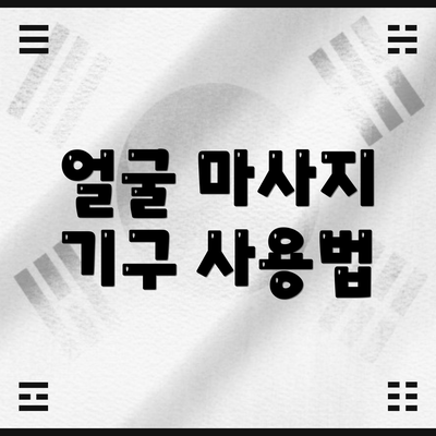 얼굴 마사지 기구 사용법