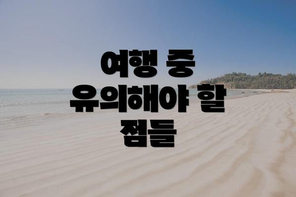 여행 중 유의해야 할 점들