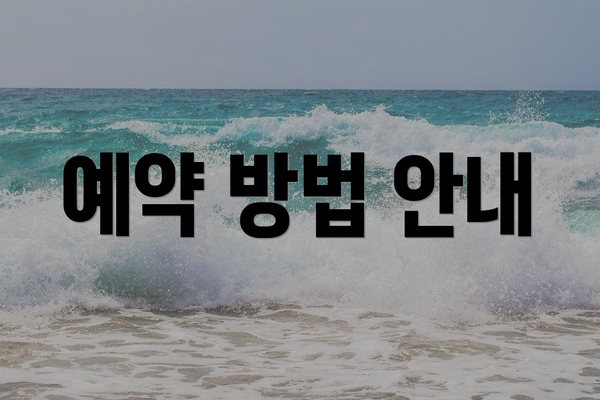 예약 방법 안내