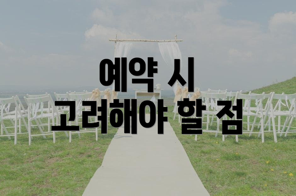 예약 시 고려해야 할 점