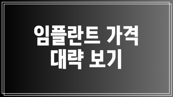 임플란트 가격 대략 보기
