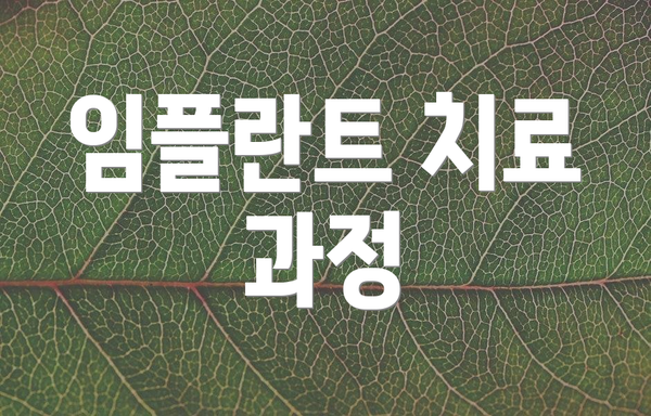 임플란트 치료 과정