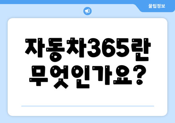 자동차365란 무엇인가요?