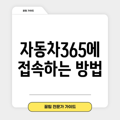 자동차365에 접속하는 방법