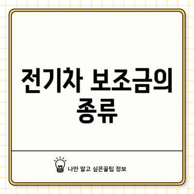 전기차 보조금의 종류