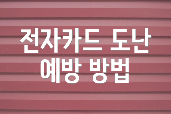 전자카드 도난 예방 방법