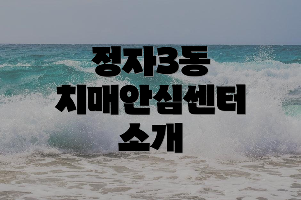 정자3동 치매안심센터 소개