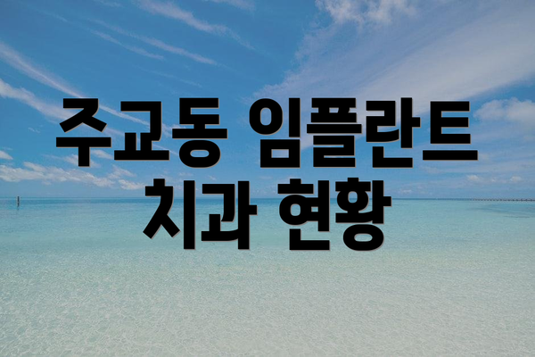 주교동 임플란트 치과 현황