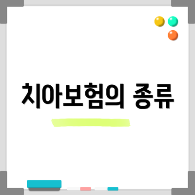치아보험의 종류