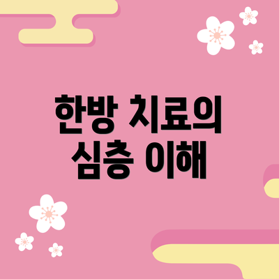 한방 치료의 심층 이해