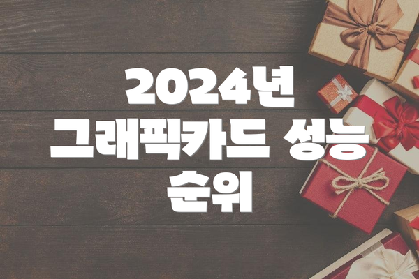 2024년 그래픽카드 성능 순위