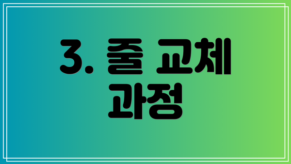 3. 줄 교체 과정