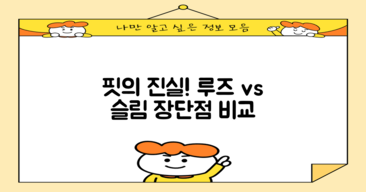 루즈핏 vs 슬림핏 장단점