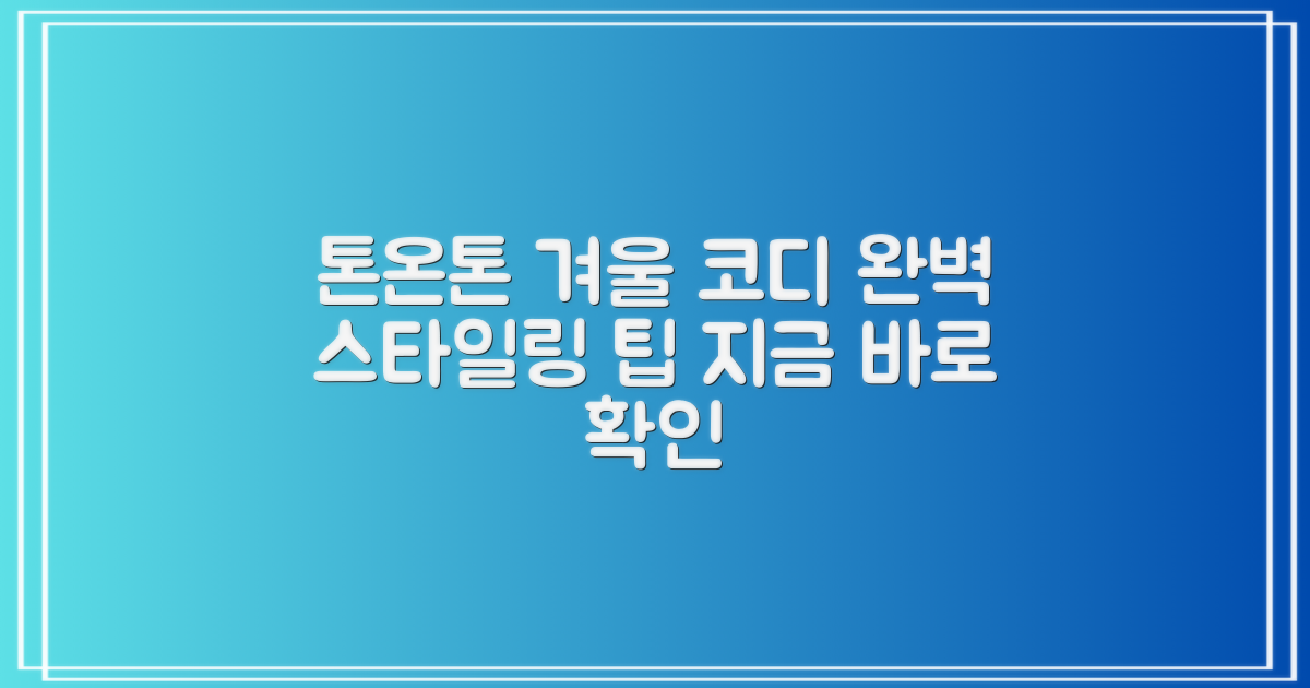 톤온톤 코디, 완벽한 겨울 스타일링