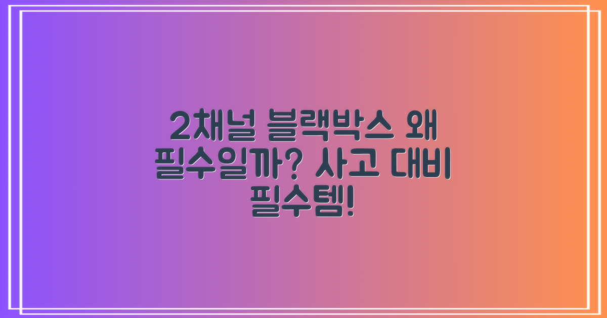 2채널 블랙박스, 왜 필수일까?