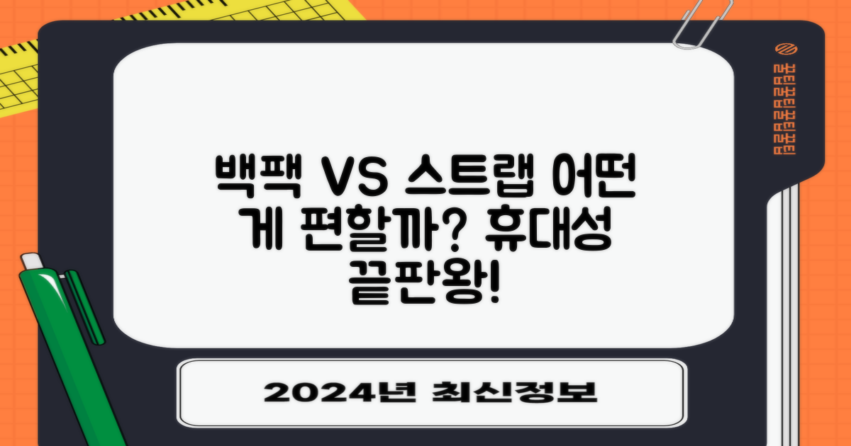 휴대성: 백팩 vs 단일 스트랩